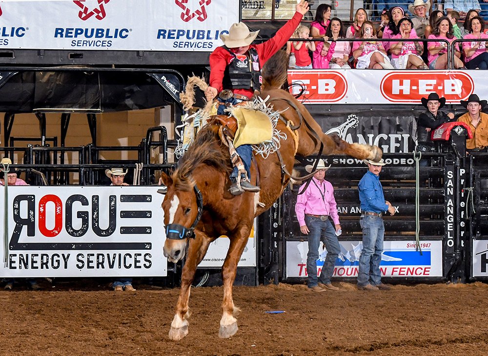 TwisTED Rodeo (@twistedrodeo) on Twitter photo Zac Dallas, the 2024 <a href="/Resistolhats/">Resistol Hats</a> Bronc Riding Rookie of the Year, moved into a share of the <a href="/SASSRARodeo/">San Angelo Stock Show & Rodeo</a> lead with an 87.5-point ride Thursday night. twistedrodeo.com/2025/04/18/dalβ¦ πΈAndersen CbarC Photos Zac Dallas, the 2024 <a href="/Resistolhats/">Resistol Hats</a> Bronc Riding Rookie of the Year, moved into a share of the <a href="/SASSRARodeo/">San Angelo Stock Show & Rodeo</a> lead with an 87.5-point ride Thursday night. twistedrodeo.com/2025/04/18/dalβ¦ πΈAndersen CbarC Photos