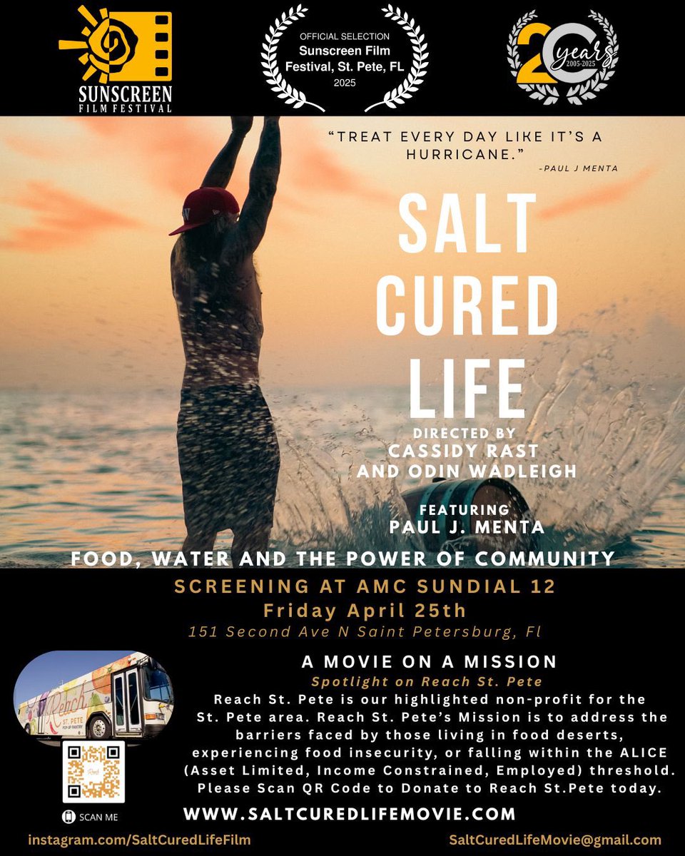 Next Friday April 25th, come see our documentary and make a difference in St Pete Florida, next stop Germany! #reachstpete
#sunscreenfilmfestival