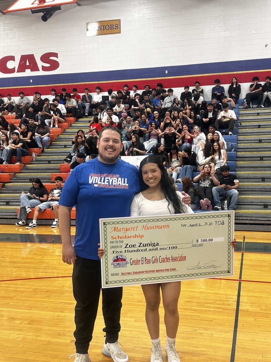 Joi Woodard (@jwood_ahs) on Twitter photo Zoe Zuniga is the recipient of the 2025 Margaret Hussman Greater El Paso Girls Coaches Association's Volleyball Scholarship. She was unable to make the All-Star game, but we honored her today <a href="/Americas_HS/">Nancy Torres</a> during the Dodgeball game! Congratulations Zoe! <a href="/AmericasHSVB/">Americas High School Volleyball</a> Zoe Zuniga is the recipient of the 2025 Margaret Hussman Greater El Paso Girls Coaches Association's Volleyball Scholarship. She was unable to make the All-Star game, but we honored her today <a href="/Americas_HS/">Nancy Torres</a> during the Dodgeball game! Congratulations Zoe! <a href="/AmericasHSVB/">Americas High School Volleyball</a>