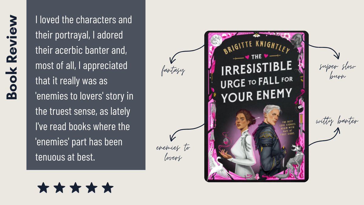 #BookReview: The Irresistible Urge to Fall for Your Enemy by Brigitte Knightley (fantasy) (ARC via NetGalley in exchange for an honest review) * 5 stars *
<a href="/HachetteAus/">Hachette Australia Books</a> <a href="/briknightley/">Brigitte Knightley (updates only)</a> 
nickijmarkus.blogspot.com/2025/04/book-r…