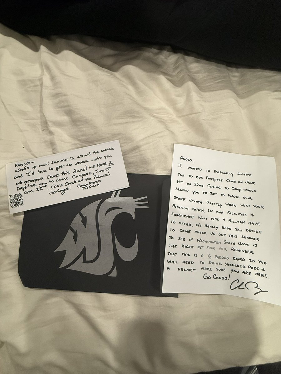 Thank you <a href="/CoachCRMeyers/">Chris Meyers</a> for the hand written invitation! God Bless