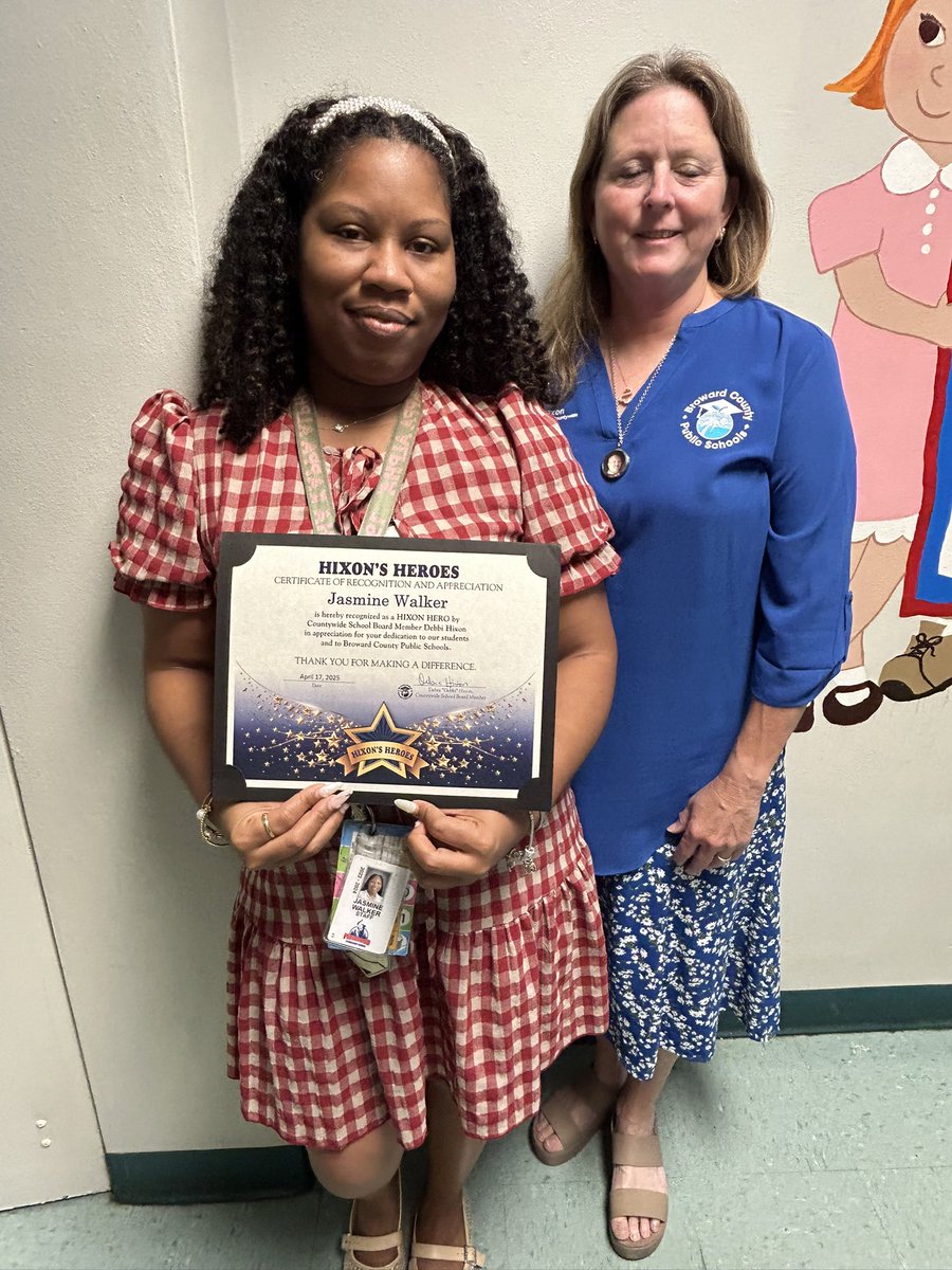 Congratulations to Jasmine Walker, Literacy Coach at Pinewood ES for being recognized as a Hixon Hero 🎉!