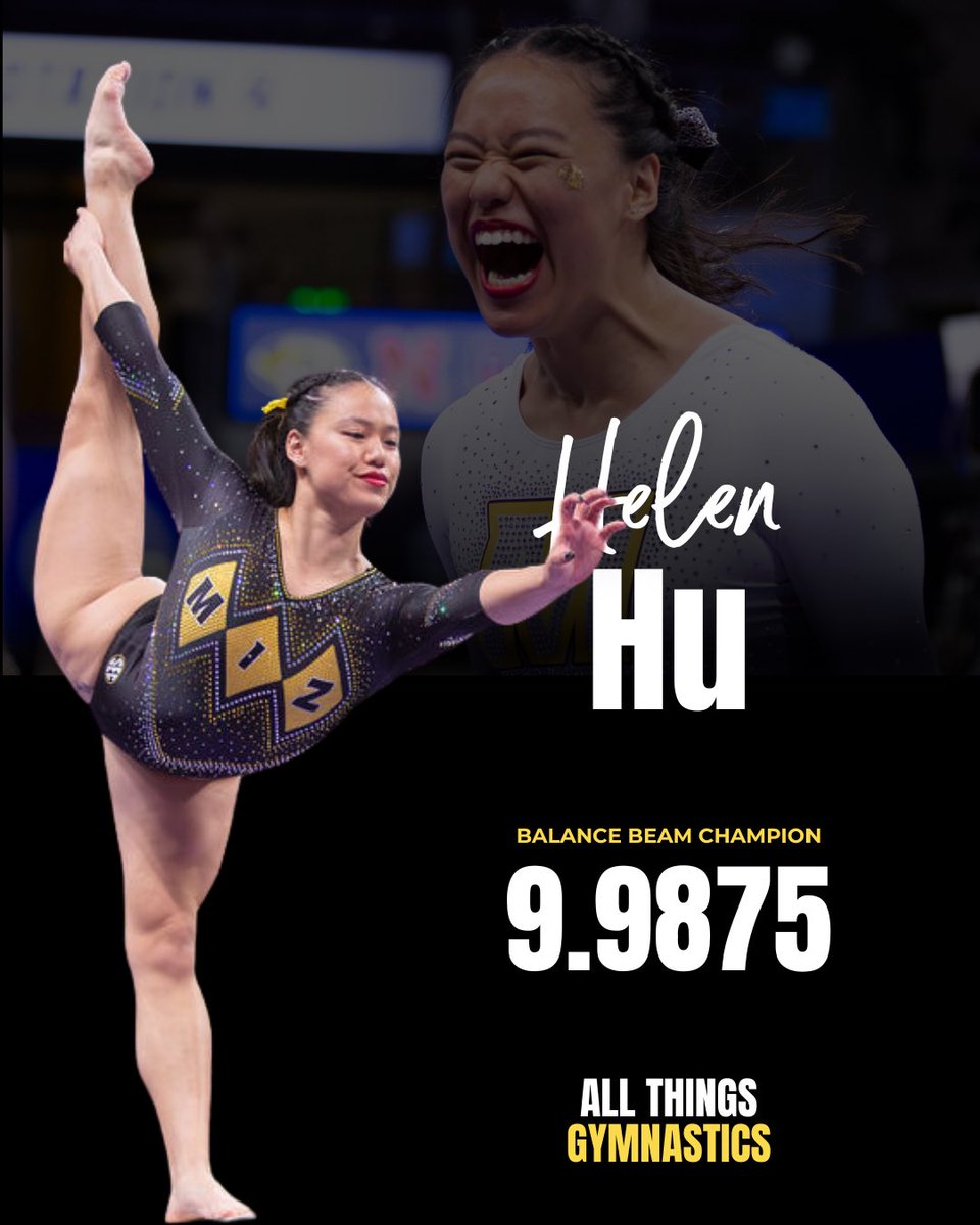 AllThingsGymPod's tweet photo. Your 2025 NCAA Balance Beam Champion, Helen Hu! 🏆 https://t.co/XarMXaOPQw
