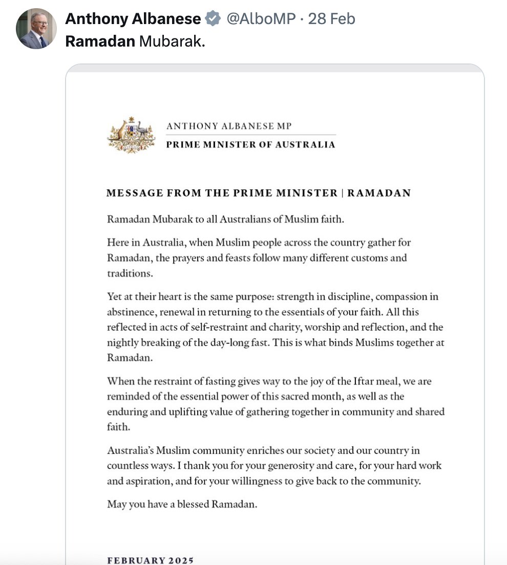 k_mahlburg's tweet photo. Spot the difference @AlboMP

Easter v Ramadan. https://t.co/hK2r88oAXx