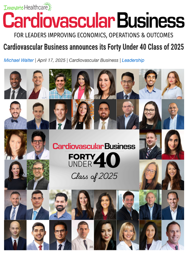 enricoferroMD's tweet image. 🚩Excited to be selected as one of the 2025 @CardioBusiness &quot;Forty under 40&quot;! I am grateful to be recognized in this great group of cardiologists, executives, and entrepreneurs who are making a major impact on the world of cardiovascular health: 

cardiovascularbusiness.com/cardiovascular…