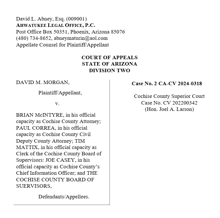 dmmCCR's tweet image. Publisher's legal battle over Cochise County phone logs enters fourth year
====
Lawyer’s assertion that he did not receive a phone call or message from a Cochise County judicial assistant in 2021 is at heart of a legal battle four years later over access to phone logs which . . .