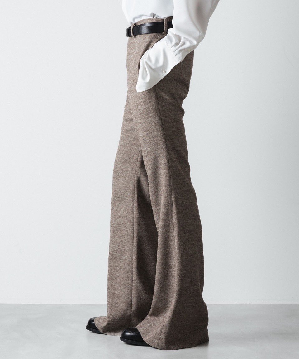 SLUB TWEED FLAIR PANTS 46 ato アトウ　25SS SLUB TWEED FLAIR PANTS/L.BROWN | ato AOYAMA