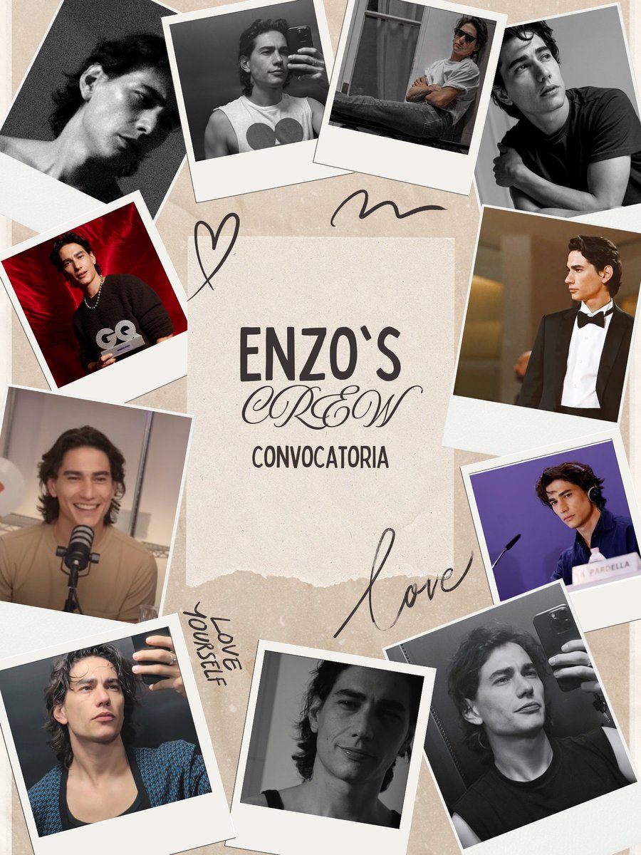 hola hola hola👀
cómo están? esperamos que estén disfrutando el contenido que estamos teniendo de enzo estos días, y felicidades a quienes han podido conocerlo o interactuar con él❤️
les dejamos el flyer de convocatoria para estar en el crew, tenemos cinco lugares✨️
-🤍🧋🎨