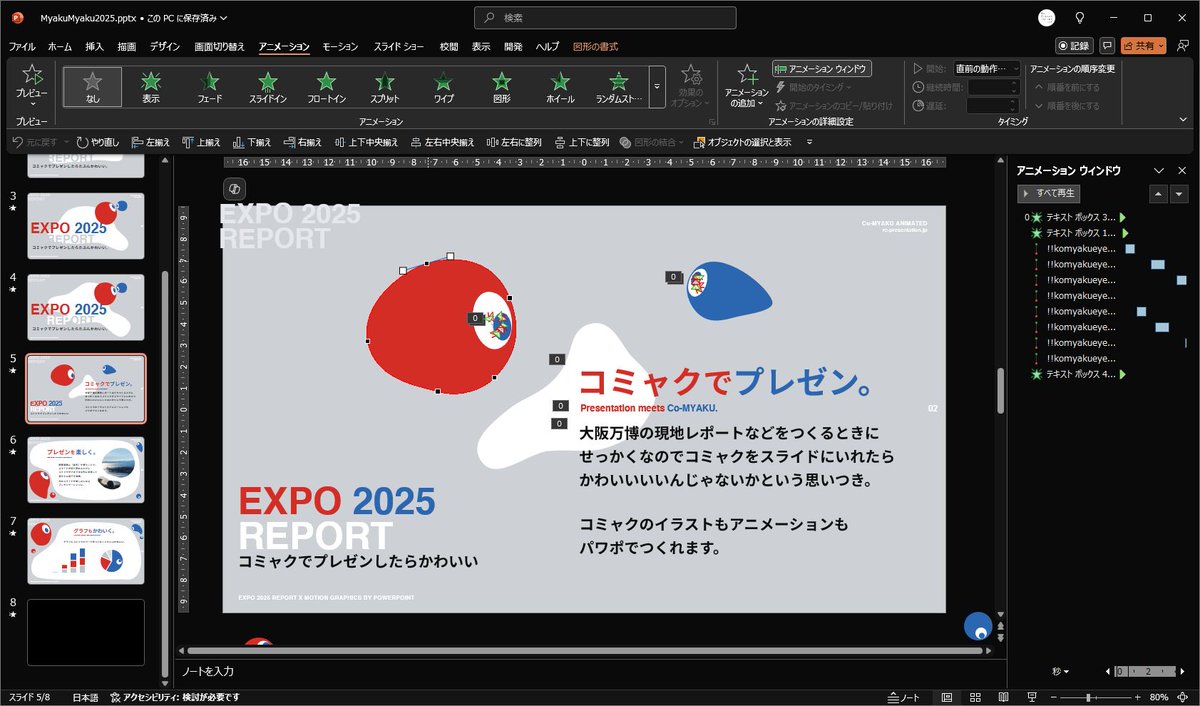 ミャクミャクの二次製作ルールに従って「個人利用のみ」「配布不可
