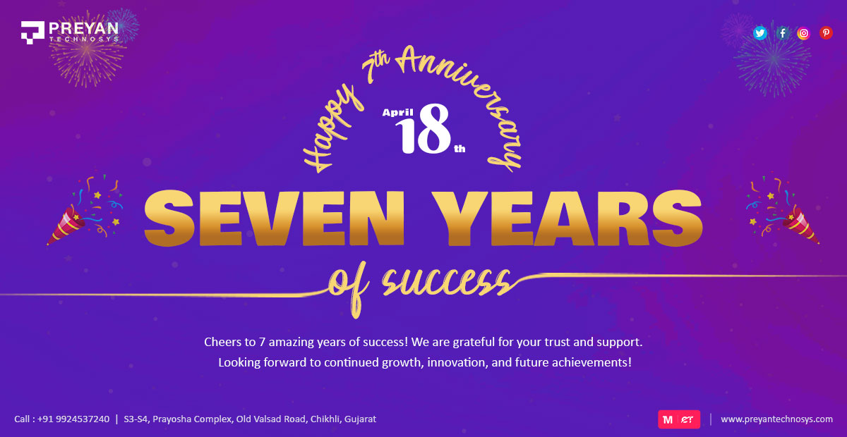 PreyanTechnosys's tweet image. 🥳 Honoring 7 Years of Exceptional Excellence 🥳

Celebrating 7 years of innovation, integrity, and inspiring growth together!

Celebrate with us by clicking the link below!
👇
preyantechnosys.com

#PreyanTechnosys #7YearsOfExcellence #CompanyAnniversary #MilestoneAchievement