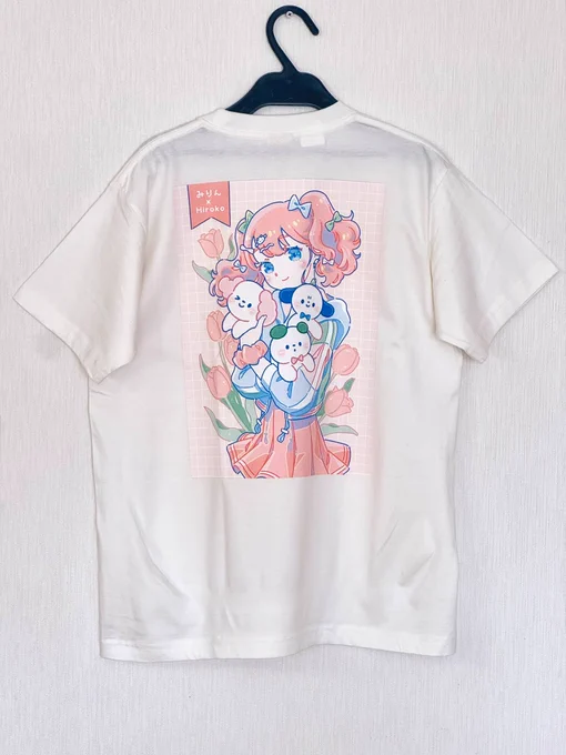 みりんさん( )とのコラボイラストのTシャツ届いた〜イベントに来て行きたい 