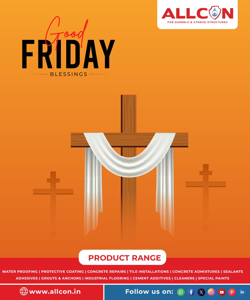 AllconD31644's tweet photo. May the sacrifice of Jesus inspire you to walk in love, faith, and forgiveness.
Good Friday Blessings
#goodfriday #allcon #allconconstructionchemicals https://t.co/UQD6QgCXt1