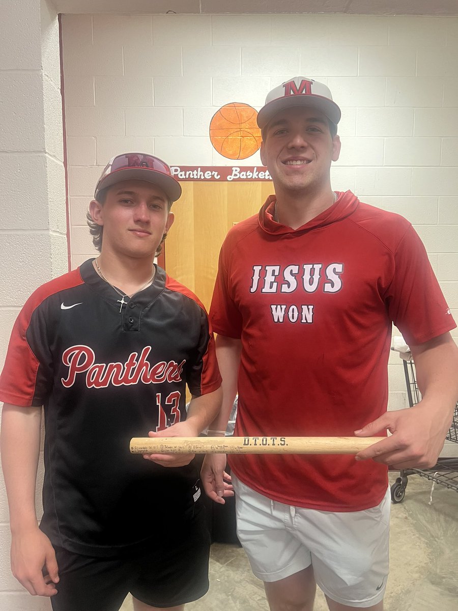 MaypearlBsBall's tweet image. #D.T.O.T.S. Player of The Game is @rileybray01 who was 2-4 w/ 3B, 2 RBI. On the bump @Cordrager9 went 5 Innings 0 H, 0 ER and 11Ks in a 9-1 W over BG moving to 12-1 in district play.
With the W, Panthers are District Champs!
#StandardsOverFeelings
#LockedIn