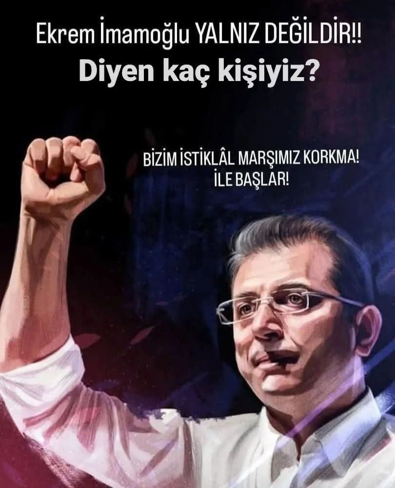 EKREM İMAMOĞLU YANLIZ DEĞİLDİR DİYORSAN 
💙💙💙💙"LER BIRAK.