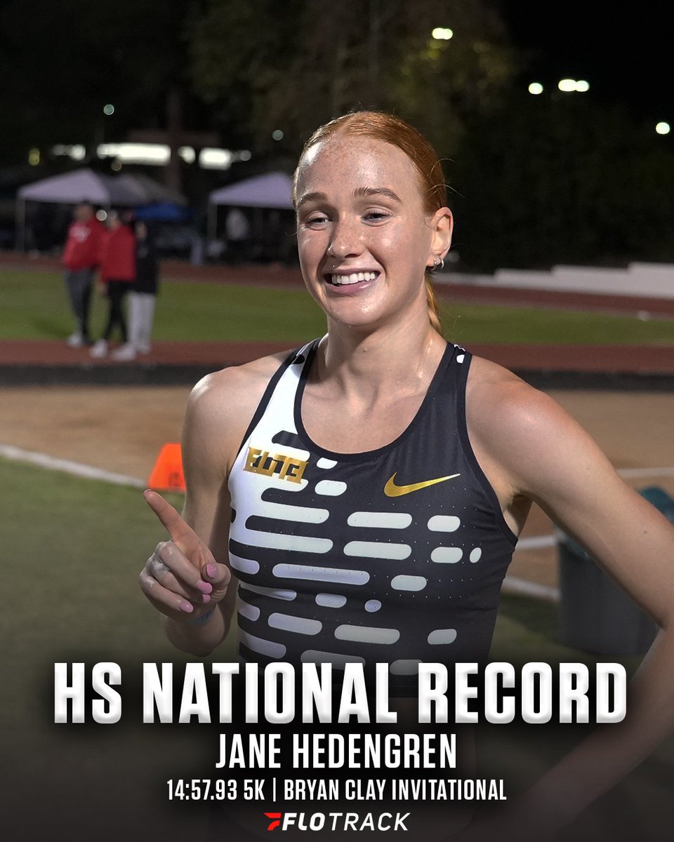 UNBELIEVABLE 🤩

Jane Hedengren goes 14:57.93 for third at Bryan Clay. She is the first US high school girl under 15 EVER.

#BryanClay2025