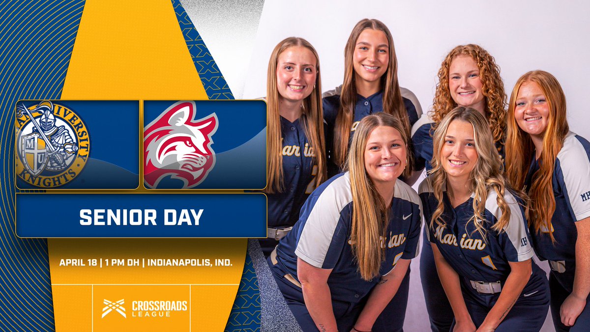 SENIOR DAY!! <a href="/MarianKnightsSB/">Marian Softball</a> hosts No. 12 Indiana Wesleyan on senior day, you won't want to miss this top-15 showdown!!

Game one of the day begins at 1 PM, while senior ceremonies will take place in between games!