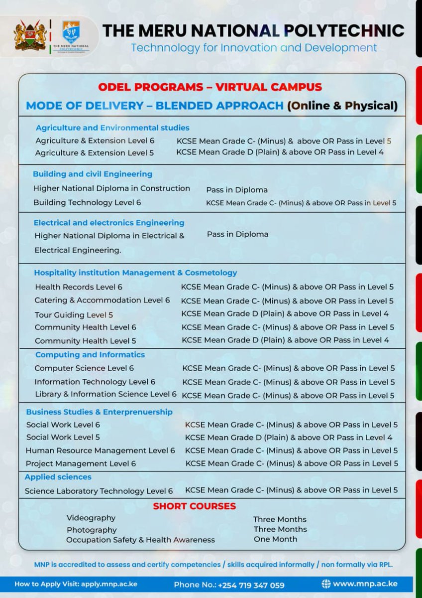 Enroll for an online technical course <a href="/MeruNPRFTI/">The Meru National Polytechnic 🇰🇪</a> .