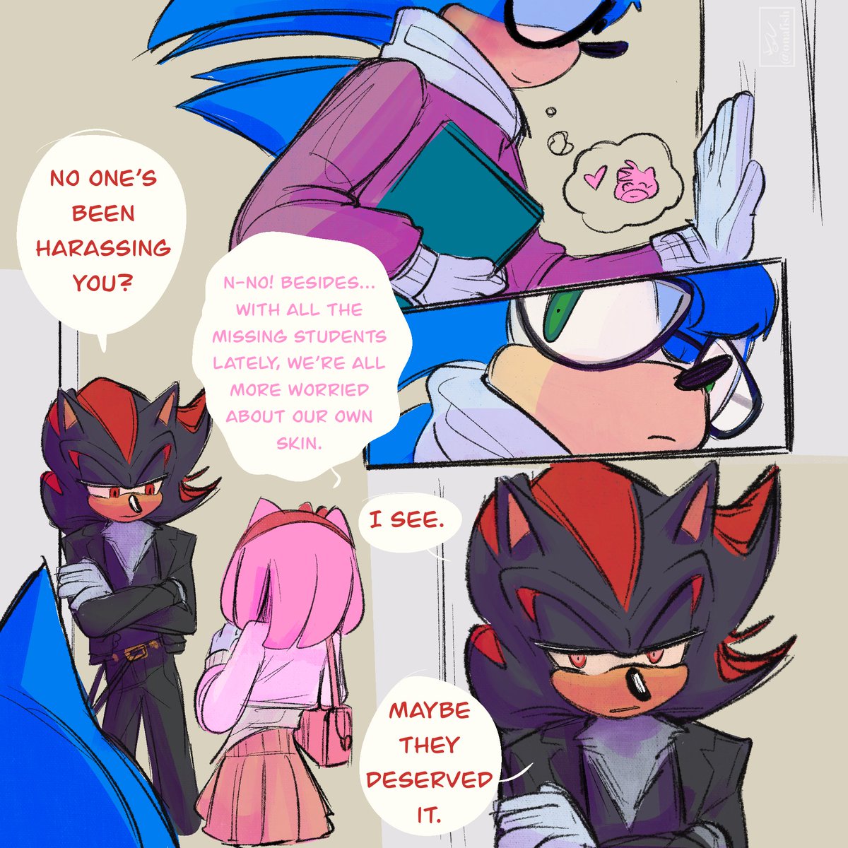onafish's tweet image. Overprotective #amyrose #SonicTheHedgehog #ShadowTheHedgehog #sonamy #shadamy #NickyParlouzer