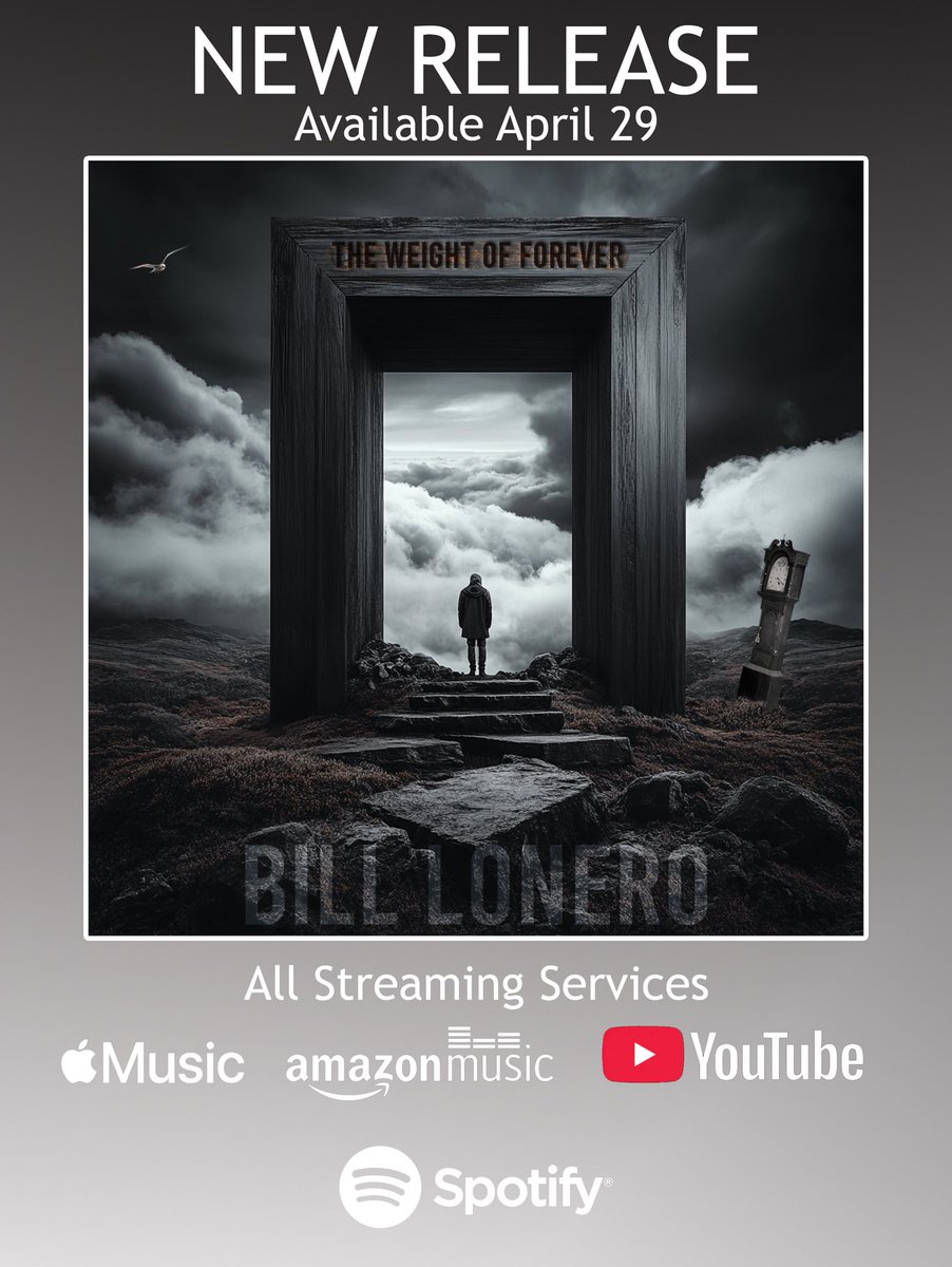 The new single, "The Weight of Forever" will be available on April 29th. Hope you like it. I spent a lot of time working on it. This song is my ode to David Gilmour and Pink Floyd.

#newmusic #guitar #guitarist #guitarplayer #lonero #billlonero #davidgilmour #pinkfloyd