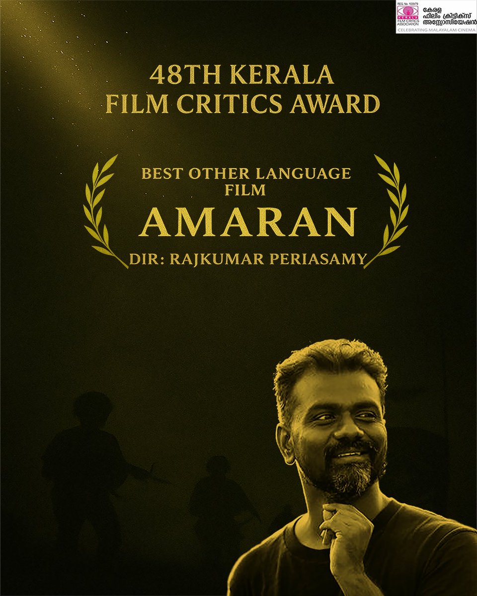 Rajkumar Periasamy (@rajkumar_kp) on Twitter photo Thank you #KeralaFilmCriticsAssociation for honouring #Amaran as the “Best other language film” on the 48th edition of #KeralaFilmCriticsAward 🙏 Heartfelt thanks to the jury on behalf of producers <a href="/RKFI/">Raaj Kamal Films International</a> <a href="/sonypicsfilmsin/">Sony Pictures Films India</a> as well!Congratulations to all the winners! Thank you #KeralaFilmCriticsAssociation for honouring #Amaran as the “Best other language film” on the 48th edition of #KeralaFilmCriticsAward 🙏 Heartfelt thanks to the jury on behalf of producers <a href="/RKFI/">Raaj Kamal Films International</a> <a href="/sonypicsfilmsin/">Sony Pictures Films India</a> as well!Congratulations to all the winners!