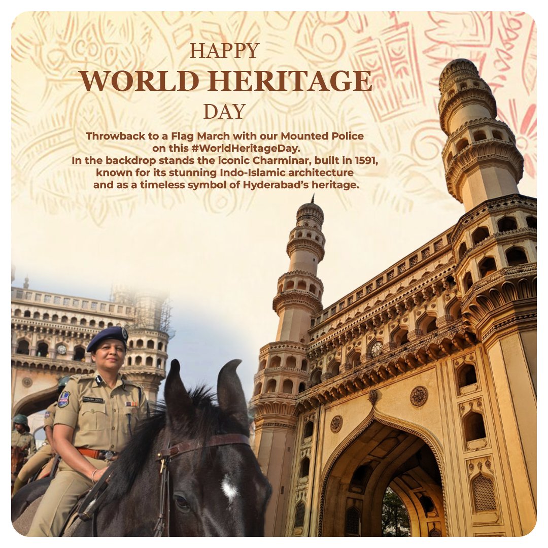 Mounted with pride, riding through time!On #WorldHeritageDay, here's a throwback to our Flag March that honored Hyderabad's living history.