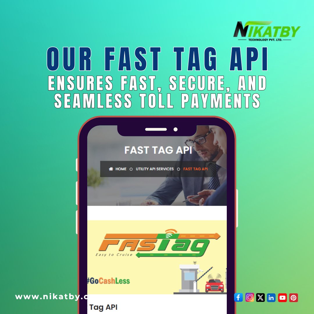 nikatby's tweet image. Accelerate Toll Transactions with Nikatby’s FastTag API
Deliver quick, secure, and hassle-free toll payments for your users. , and enhance the travel experience with seamless FastTag API integration.
Start your digital journey today: nikatby.com
#Nikatby #FastTagAPI