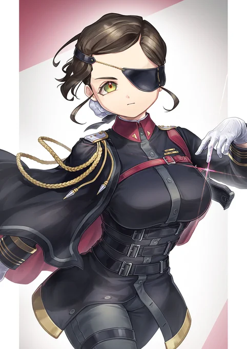 #oc 眼帯軍人お姉さん