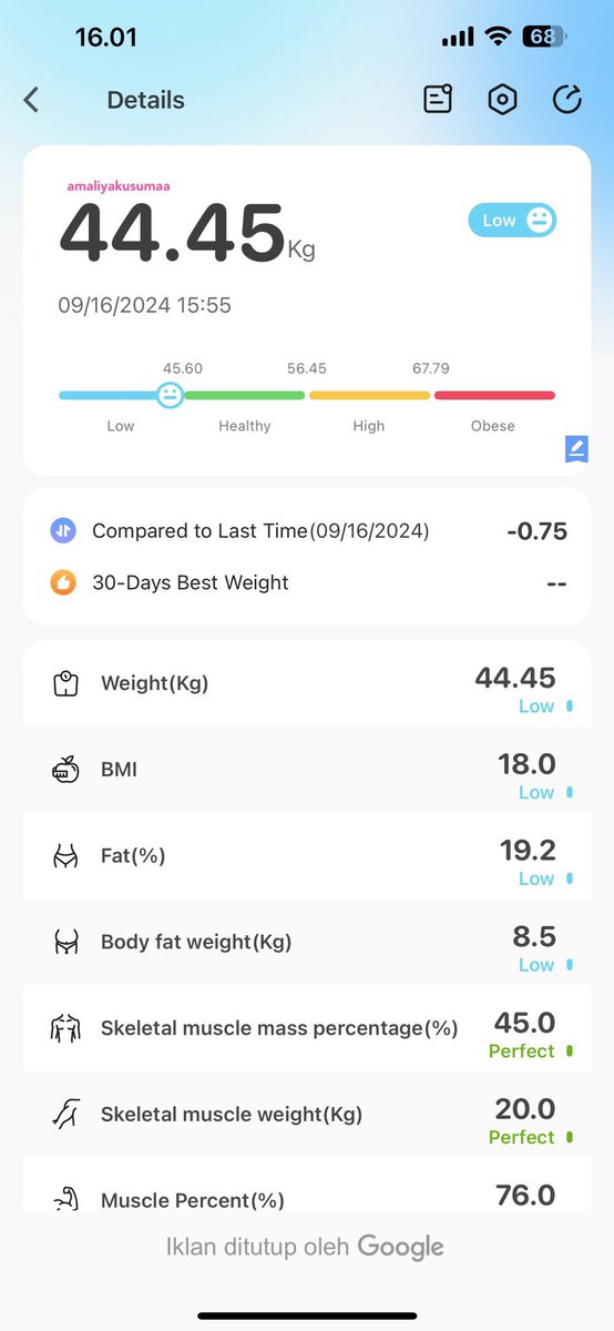IN THIS ECONOMY :

happy bgt nemu timbangan digital 40rb an, fiturnya lengkap pol. selain bisa cek berat badan, bisa tracking secara lengkap keadaan tubuh kita

step connect in nya juga mudah banget👍🏻💯