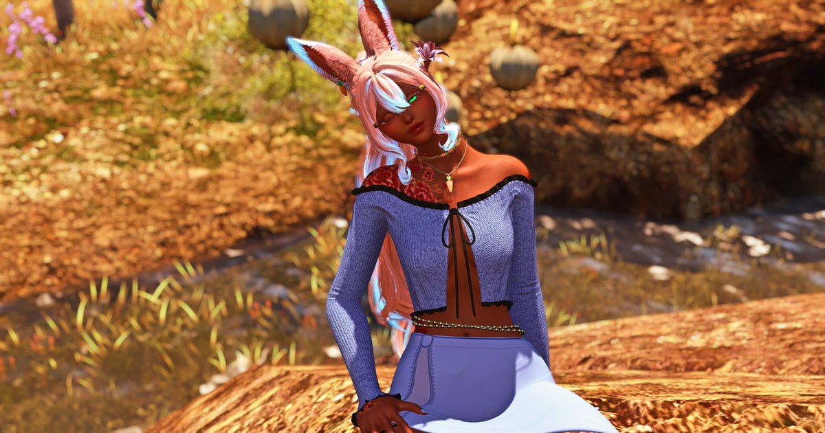 NaughtyBelleLee's tweet photo. This is a nice rock to sit on! And a nice little stream behind me guess I can show people the new bun!
#feol #viera #ffxivgposing #ffxivlewd #ffxivnsfw https://t.co/4T1iuXg4Wz