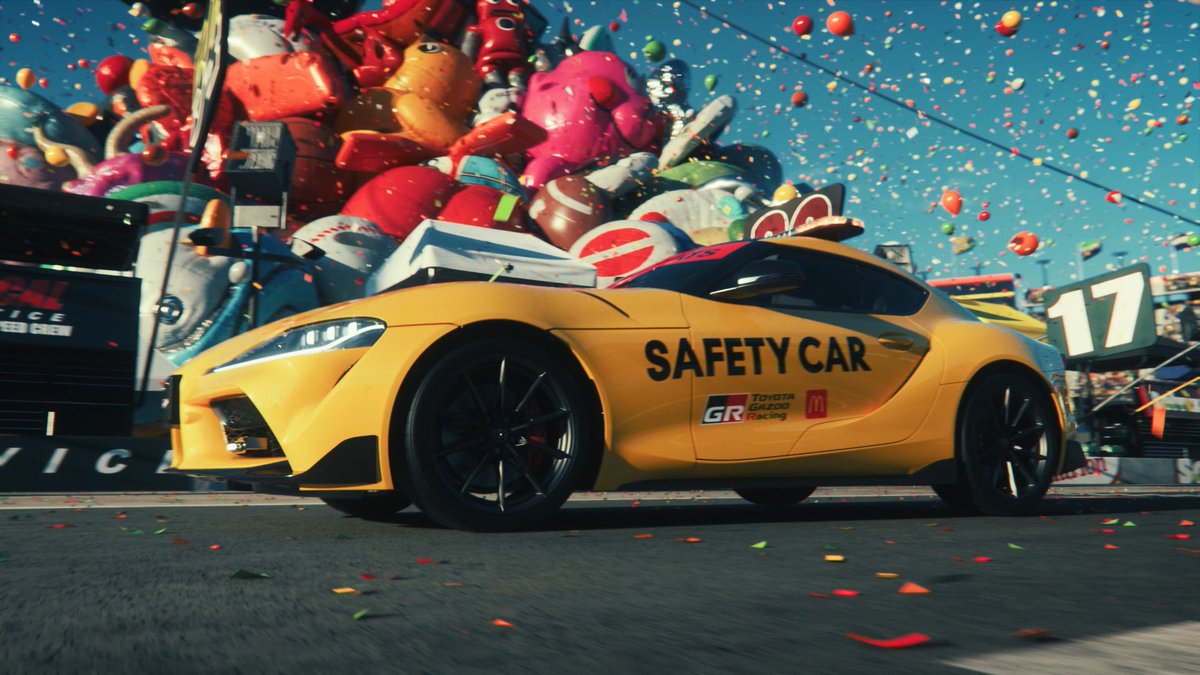 GO! GR SUPRA SAFETY CAR! 【GR x McDonald’s】
今年もCG directorとして参加しました！寄りの人物以外フルCG映像です！
NASCARレースに降り注ぐ大量のおもちゃバルーン、最高にハッピーな映像になってます！
バルーンの中には『こおにボット 』の姿も⁉︎ 
#こおにボット 
youtu.be/9573YPrBhqg?si…