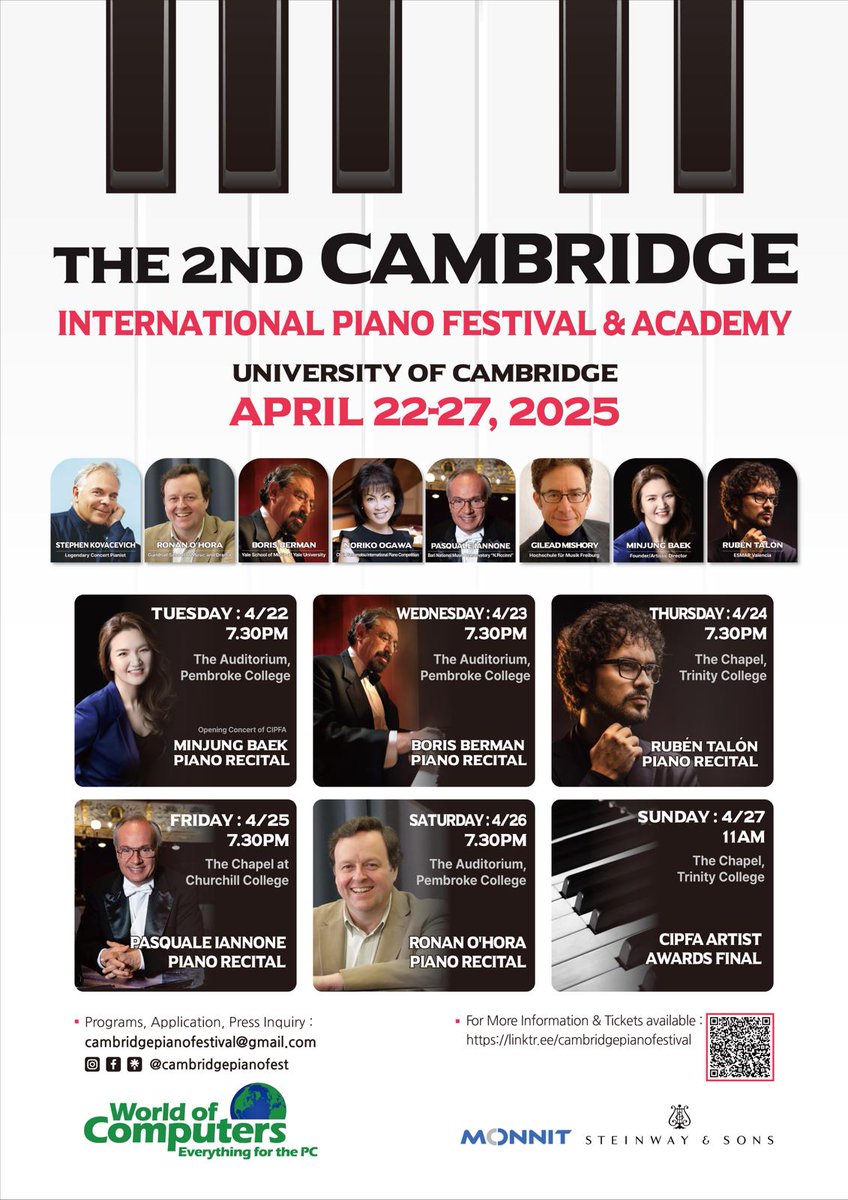 Admito que da vértigo tocar al lado de algunos de los mejores pianistas y pedagogos del mundo. Nos vemos la semana que viene en <a href="/Cambridge_Uni/">Cambridge University</a>