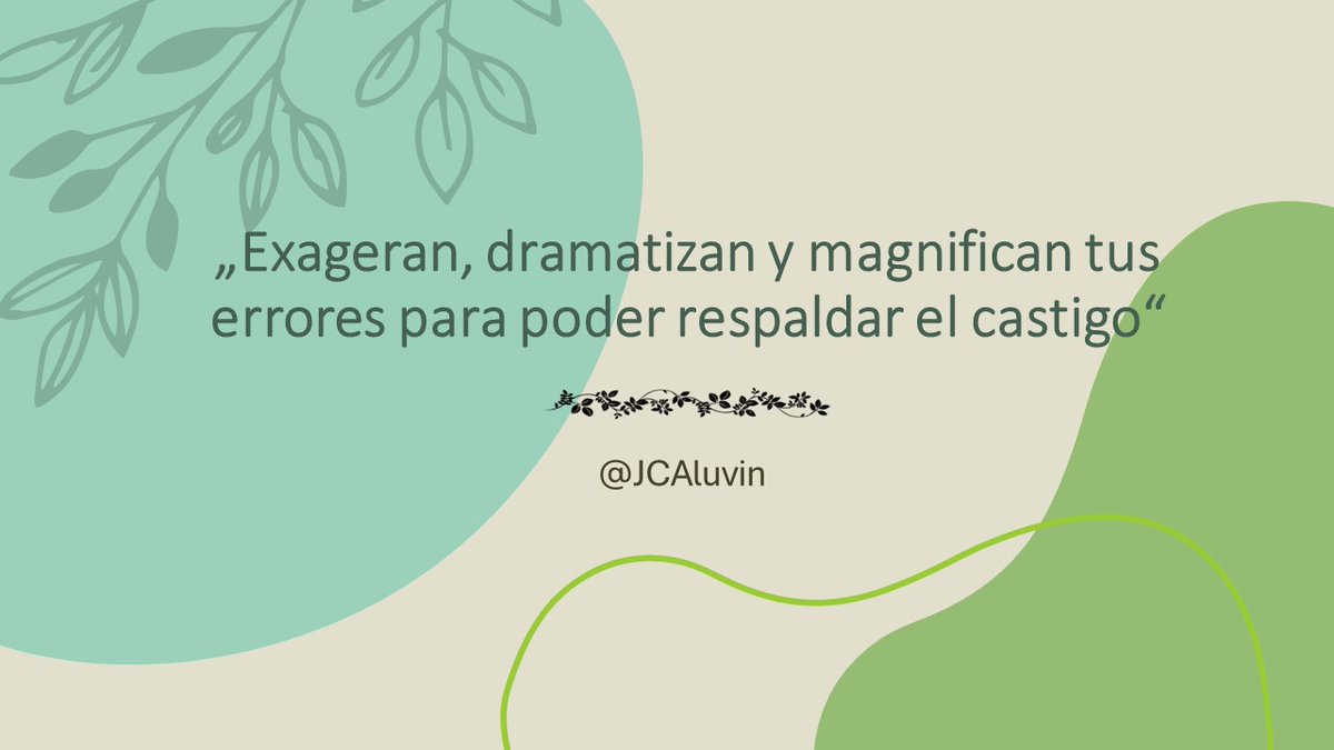 JCAluvin's tweet photo. Encontrar un motivo para humillarte y mantenerte bajo ese denso manto de control permanente. 

Dramatizan y exageran el más mínimo detalle, para acrecentar tu sentimiento de culpa, y convencerte de que el castigo que te infligen, es justo, merecido, y necesario.

#narcisistas https://t.co/eCdjiIN1JU