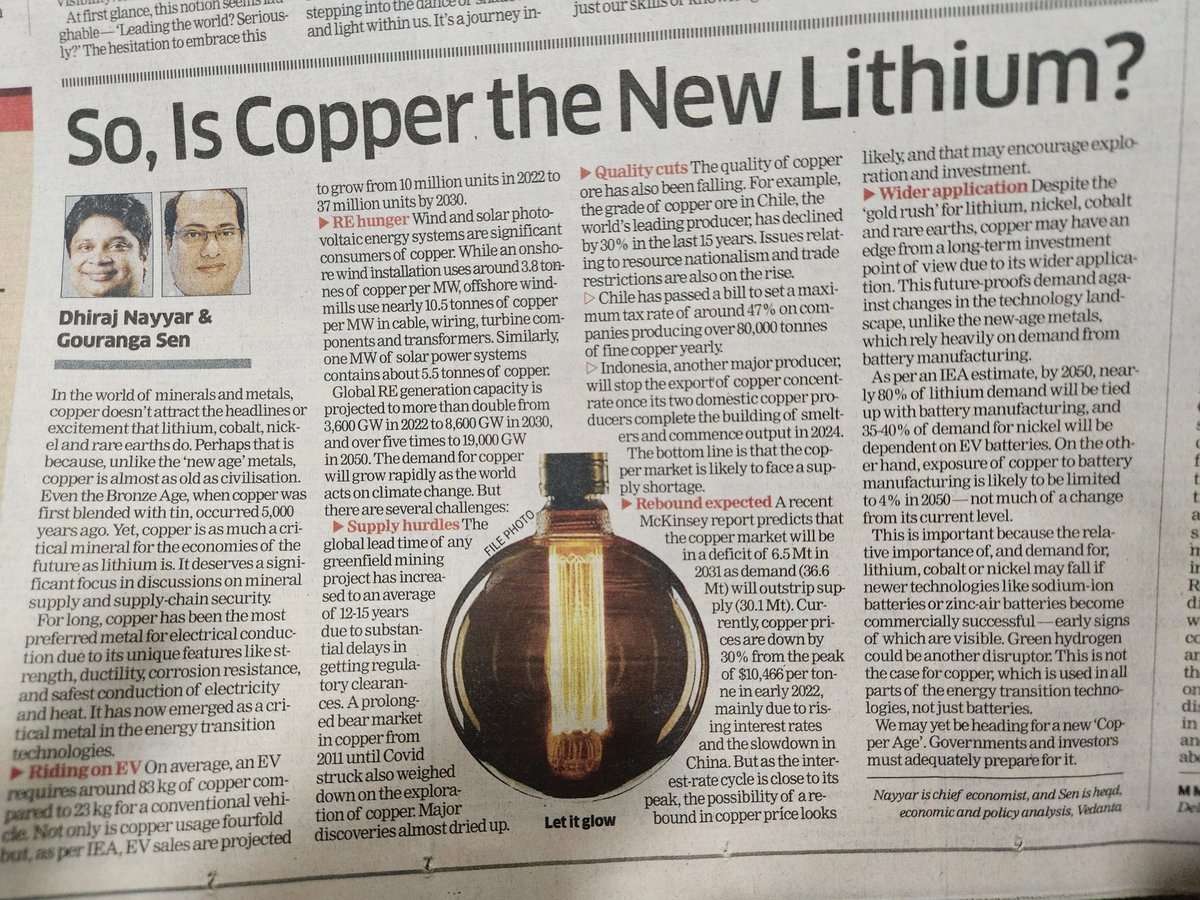 <a href="/AnilAgarwal_Ved/">Anil Agarwal</a> Worth reading. 
The article says, COPPER AGE is coming.