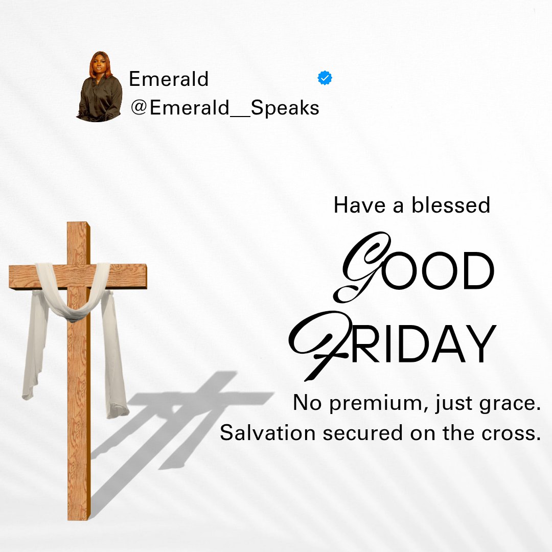 EmeraldSpeaks1's tweet image. The greatest policy: One cross, lifetime protection

On this Good Friday, we pause to reflect on love, sacrifice, and grace. It’s a reminder that true protection often comes at a great price—and that peace can be found even in the midst of uncertainty. 

E__S

#emeraldspeaks