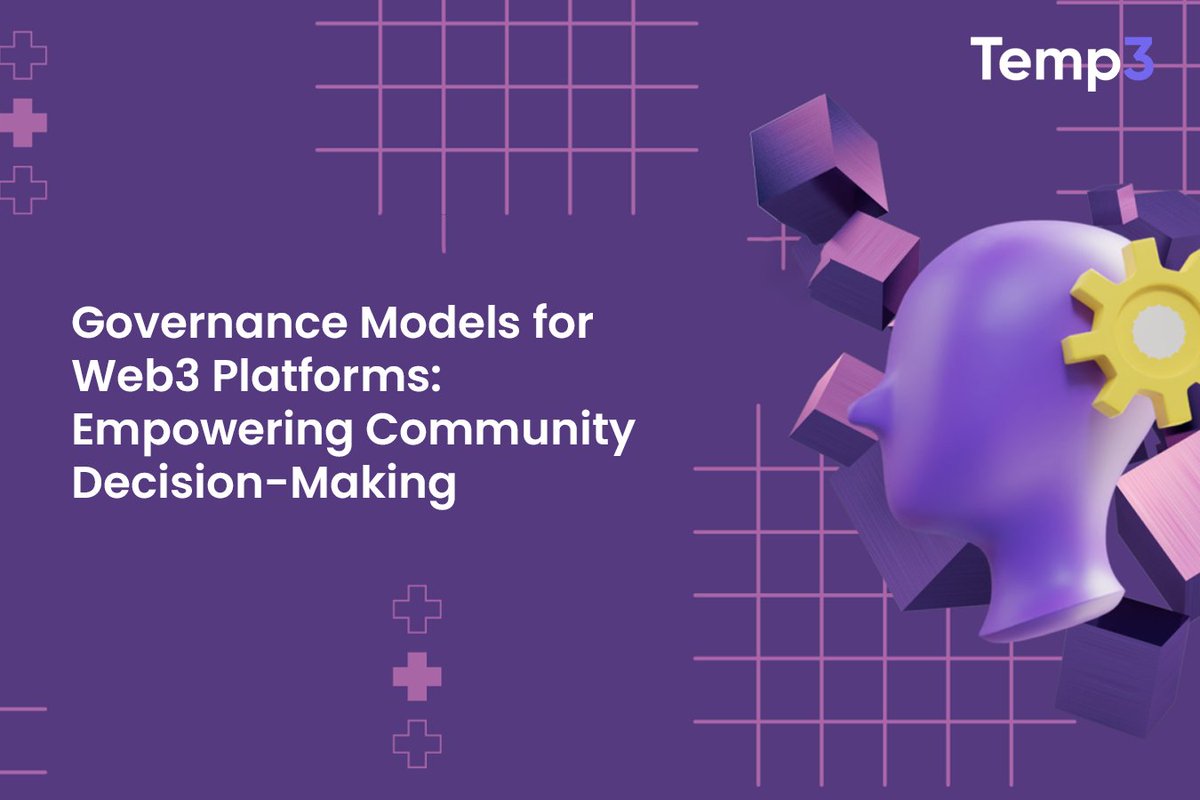 temp3io's tweet photo. Governance models for #Web3 platforms: Empowering community decision-making🛜
⚙️⚙️⚙️
#Temp3 makes deployment easier with professional blockchain templates that include ready-made governance components: https://t.co/00p00hC22W https://t.co/MFgKLn6mmA