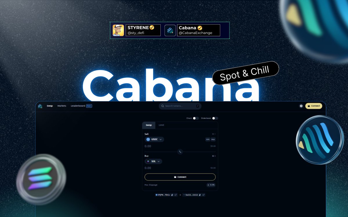 sty_defi's tweet photo. 2x for a degen trader isn’t profit. Why?

By the time you swap, pay gas, and eat slippage… 

it’s more like 1.1x. 😩

But @CabanaExchange  on Solana hits different.

Low fees. Fast swaps. Zero BS.

Let me Onboard you.🫴🔻

🪡🧶

#CabanaThread https://t.co/X00dai1K8B