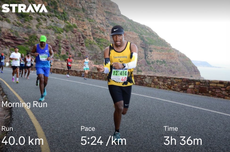 ShimmyMacomo's tweet photo. Day 1 of Kgosi Galeshewe Athletics - KGA Easter Weekend Challenge done and dusted! 

Picture was taken down Chapman’s Peak during TOM Ultra 2025…they say you only know when you go down Chappies whether you’re going to have a good race or not😂 #ShutUpAndRun #RunWithGod https://t.co/IzE13LPkW7