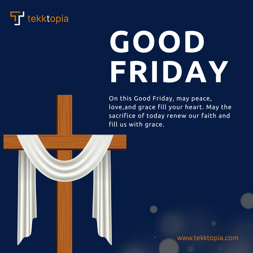 tekktopialtd's tweet photo. Today, we pause to reflect on love, sacrifice, and the journey that changed everything.
From all of us at Tekktopia, we wish you peace, hope, and a restful Easter weekend.
#Goodfriday #tekktopia https://t.co/YMEFoFFmOs