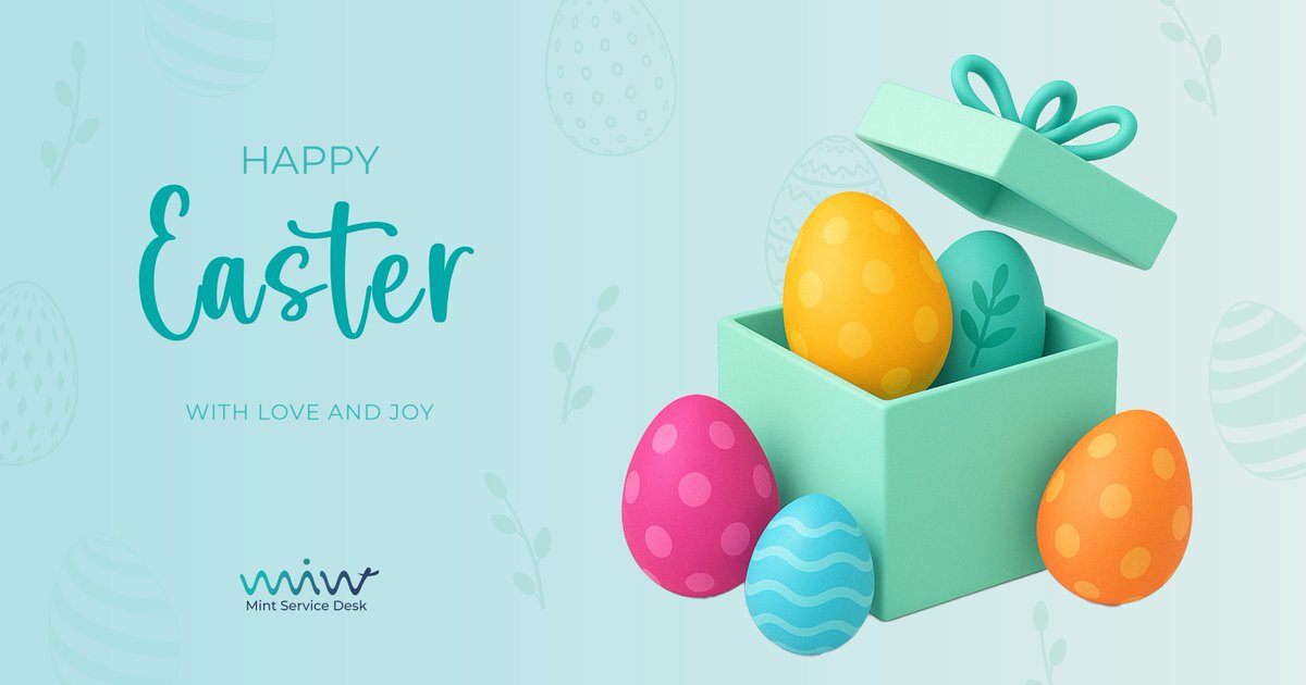 desk_mint's tweet photo. 🐣 🌸 From all of us at Mint Service Desk, we wish you a joyful and peaceful Easter! 

#HappyEaster #MintSD #ServiceDesk https://t.co/giw6kJy6Il