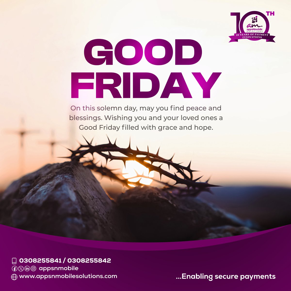 appsnmobile's tweet photo. May the love and sacrifice of Jesus Christ bring peace and reflection to your heart today!!!

#goodfriday #easter #sacrifice #crucifixion https://t.co/eftqOGkYYW