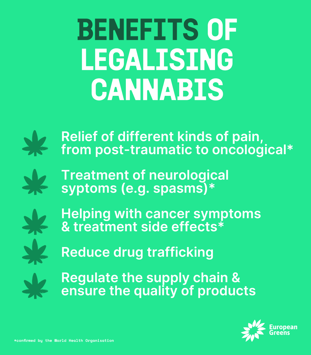 🌱 Let’s take a science-based approach and legalise cannabis.

💪 Some countries have taken steps in that direction, like Germany &amp; Luxembourg, led by our friends from <a href="/Die_Gruenen/">BÜNDNIS 90/DIE GRÜNEN</a> &amp; <a href="/deigreng/">déi gréng</a>.

🇪🇺 Let's legalise it EU-wide!