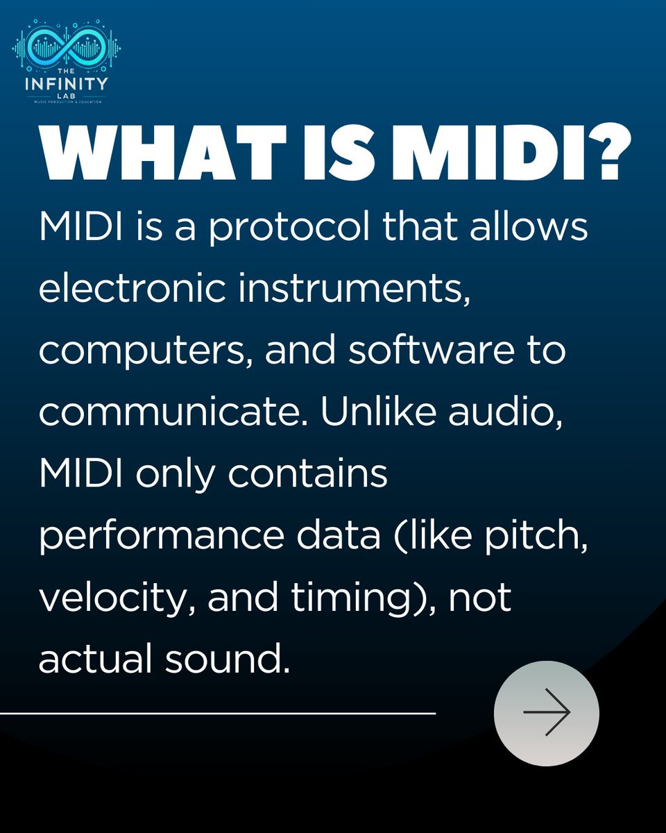 TheInfinityLab's tweet image. 🎯 You can move a note.
🧼 You can fix a rhythm.
🎯 You can swap instruments in one click.
That’s MIDI magic. Clean, editable, unstoppable.
Let’s break down how it works and why it’s your DAW’s best friend.
#TheInfinityLab #MIDIWorkflow #ProducerToolsUnleashed @infdb_official