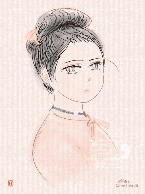 ちょっと若い頃の兄媛(えひめ)さまキャラ設定用のラフ 