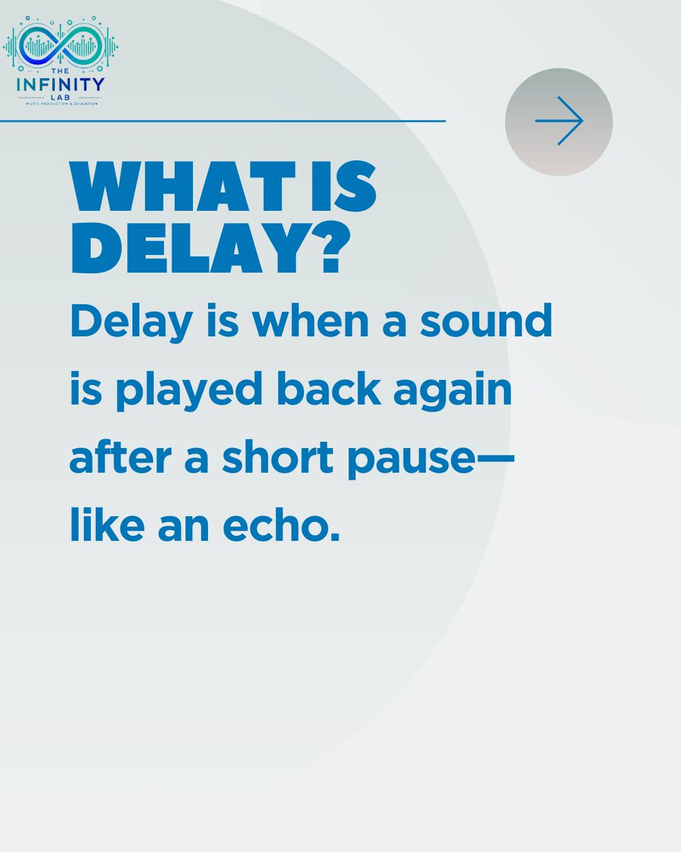 TheInfinityLab's tweet image. Delay = copy + paste… with style.
It repeats your sound, but lets it breathe.
Wanna sound bigger, deeper, trippier?
Delay’s your dude.
#TheInfinityLab #DelayExplained #SoundDesignSauce #EchoWithIntent #StudioScience #ProducerToolbox #LabMeUp @infdb_official