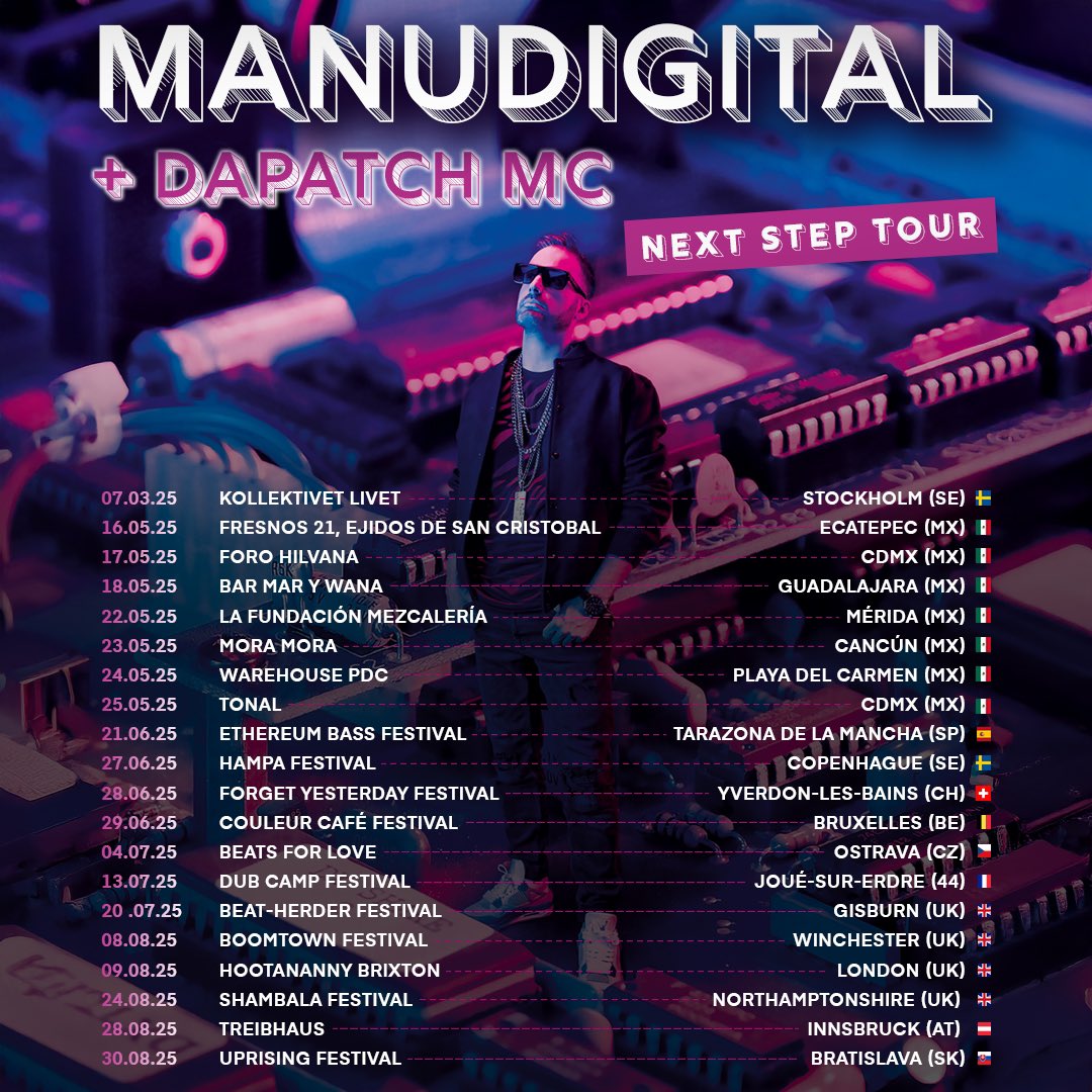 MANUDIGITAL (@manudigital) on Twitter photo NEW SHOWS 💥💥 Next step tour 2025 are you ready ? NEW SHOWS 💥💥 Next step tour 2025 are you ready ?