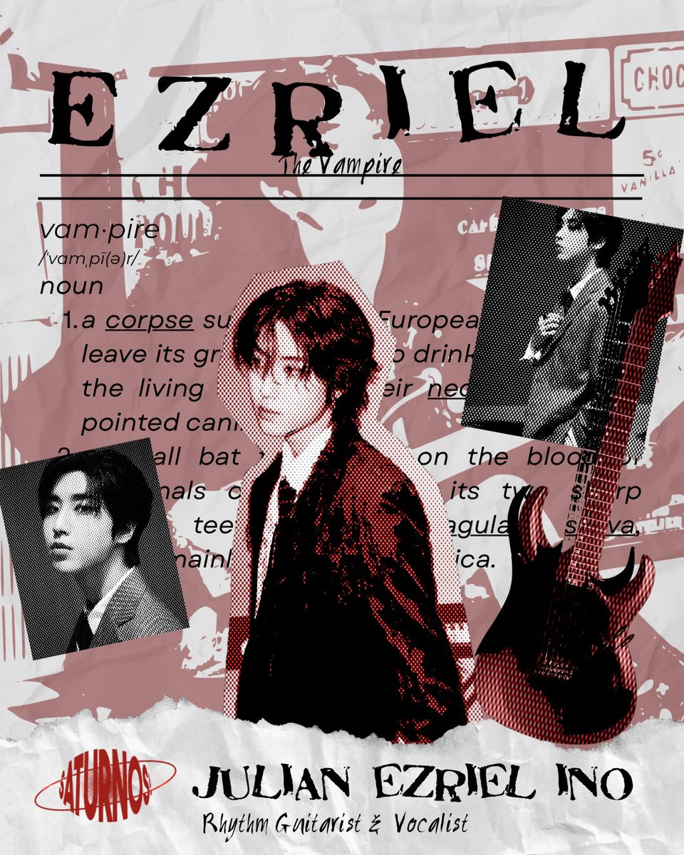 04/18/25 - Guitarist

【Letters From España Boulevard】

Meet Saturnos’ Vampire, 
— Julian Ezriel Iño 🎸🩸

          / 𝘗𝘢𝘳𝘢𝘯𝘨 𝘵𝘪𝘯𝘢𝘵𝘢𝘭𝘪 𝘢𝘯𝘨 𝘩𝘪𝘯𝘢𝘯𝘢𝘬𝘪𝘵
     𝘏𝘢𝘯𝘨𝘨𝘢𝘯𝘨 𝘥𝘪𝘵𝘰 𝘯𝘢 𝘭𝘢𝘯𝘨 𝘢𝘯𝘨 𝘴𝘢𝘴𝘢𝘣𝘪𝘵𝘢𝘯 / 

𝘵𝘳𝘢𝘤𝘬 05.