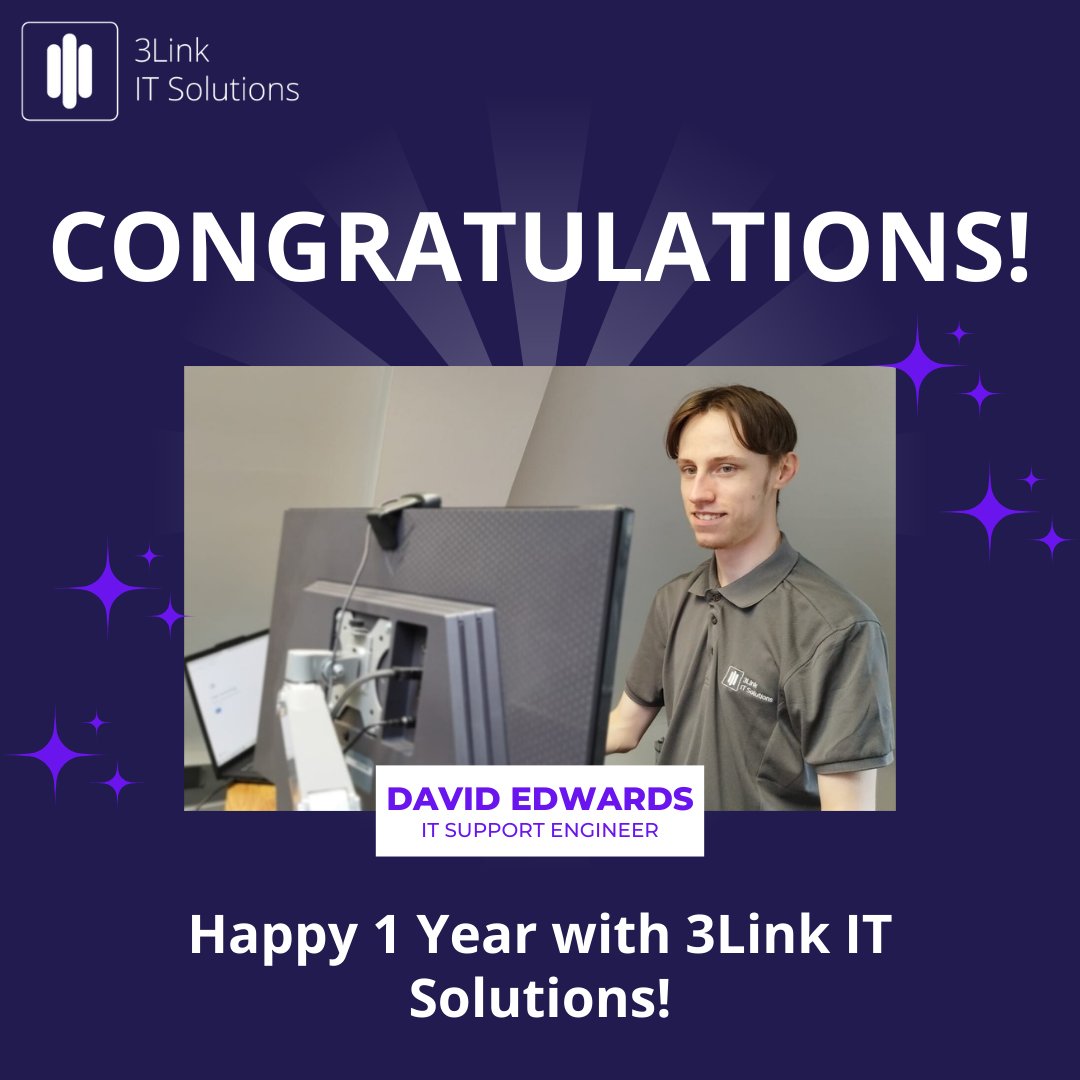 This Easter, we’re celebrating a special milestone—David, our brilliant IT Support Engineer, has now been part of the 3Link IT Solutions family for one year🎉Wishing all our clients, partners, &amp; friends a Happy Easter!🐣#workanniversary #Congratulations #ITsolutions #kentbusiness