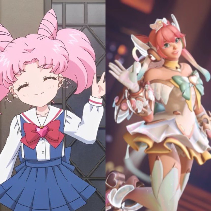 yourangelvixen's tweet photo. Mercy is Sailor Moon (a.k.a Princess Serenity) Genji is Prince Endymion and Juno is Chibiusa. I mean really c'mon you're going to tell me you don't see the resemblances?? https://t.co/nRmY3OEVMH