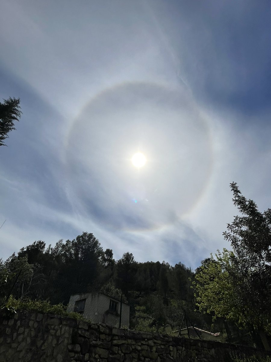 Quin és aquest fenòmen que fa que es veja l’Arc de Sant Martí al voltant del Sol?
<a href="/apuntoratge/">À Punt Oratge</a> <a href="/avamet/">AVAMET</a> foto feta des de Carrícola (La Vall d’Albaida) 18/04/2025 a les 12:40h