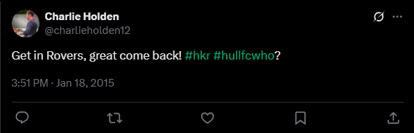 MisterSlush's tweet photo. At Easter, as we recall the crosses we have to bear, spare a thought for 'Old Faithful' @Charlie61430377 who continues to deny his #HullKR past. Be awful @cammac1304, if we reminded him of the fact on this of all days. #OnceARobin eh? At least he can't lose a #OneTrueDerby 😂 https://t.co/UlSwwPKygN